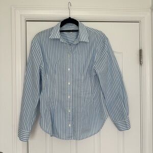 Madewell Light Blue and White Striped Shirt